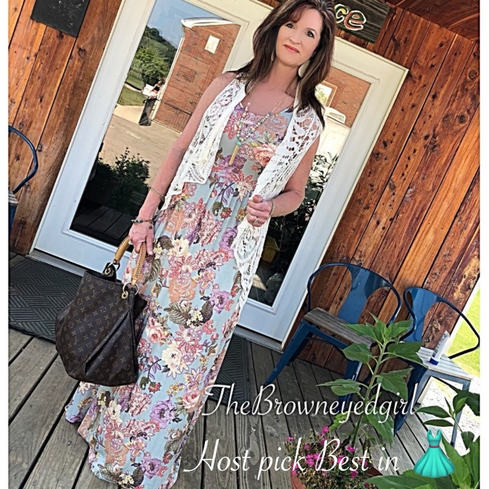 New Emma Spring Garden Floral Side Pocket Maxi